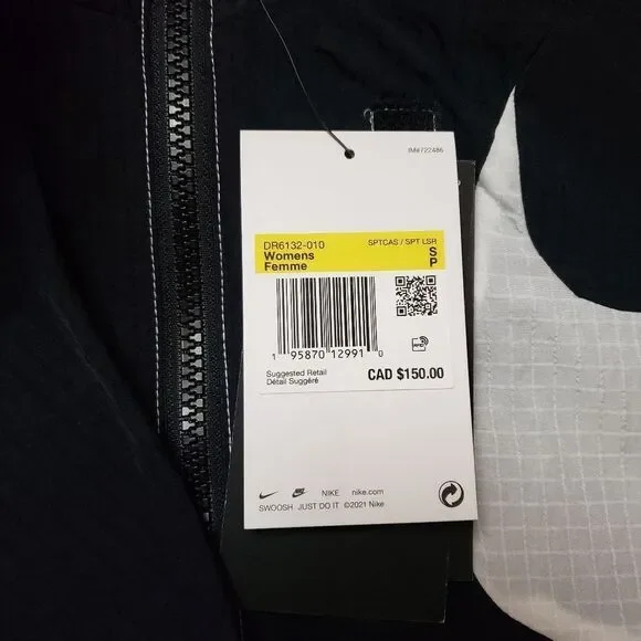 NIKE NEW Women’s Sportswear Swoosh Repel Woven Oversized Jacket NWT DR6132-010 - Picture 14 of 15